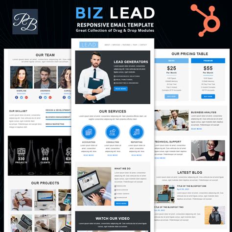 Business Lead - HubSpot Email Newsletter Template - Pennyblack Templates