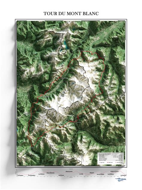 Tour Du Mont Blanc Hike Map – Visual Wall Maps Studio