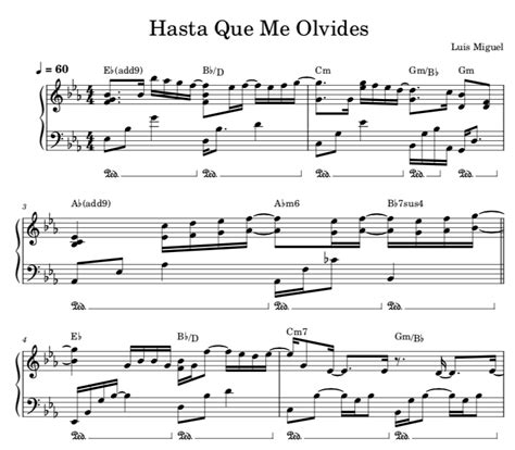 Hasta Que Me Olvides – Luis Miguel – Partitura Piano