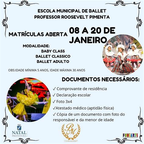 Abertas As Matr Culas Para A Escola De Ballet Professor Roosevelt