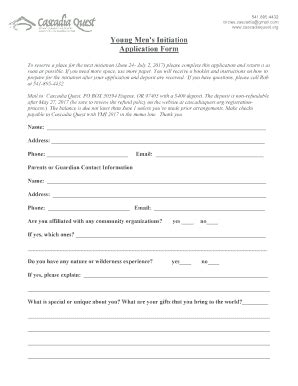 Fillable Online Initiation Application Form Fax Email Print Pdffiller