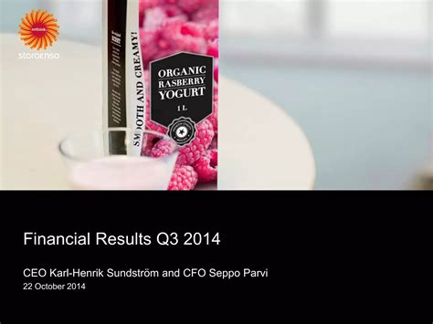 Stora Enso Financial Result Q3 2014 Ppt