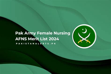 Pak Army Female Nursing Afns Merit List 2024 Check Online