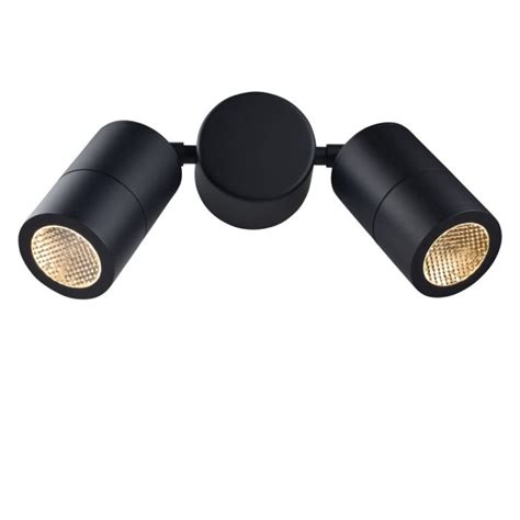 Elipta Compact Twin Outdoor Wall Spotlight Black V Gu