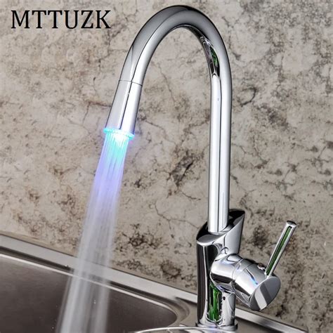 Mttuzk Brass Plated 3 Color Automatic Sense Temperature Faucet Led