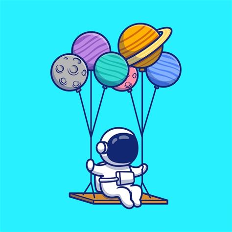 Astronauta Lindo Que Balancea Con La Ilustraci N Del Icono De Dibujos