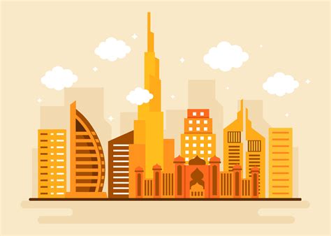 Dubai Skyline Vector Wallpaper | Best Wallpapers HD Collection