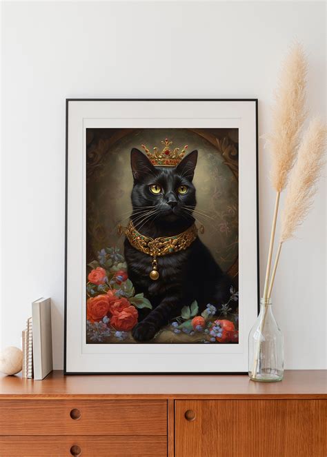 Black Cat Print Wall Art Poster Art Print Cat Print Wall Decor Etsy