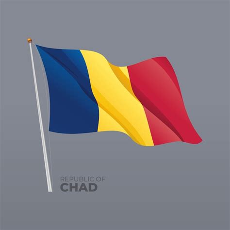 Premium Vector D Vector Chad National Waving Flag