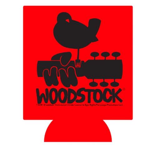 Woodstock Logo Can Koozieblack Logo Shop The Musictoday Merchandise