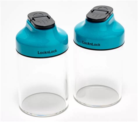 LocknLock Set of 2 Stainless Steel & Glass Spice Shakers - QVC.com