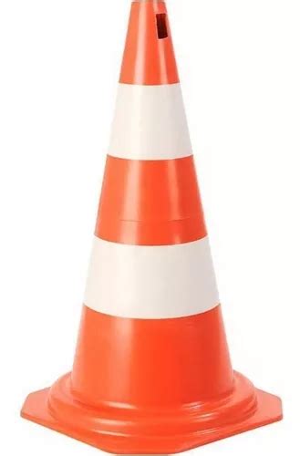 Cone Rígido Sinalização Laranja Branco 50cm Kteli