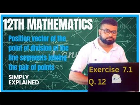 Find Position Vector Of Point Of Division Of Line Join Pair Of Pts Oc