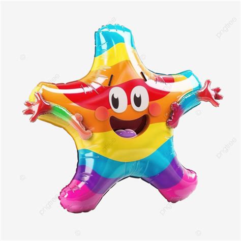 Colorful Cartoon Character On Inflatable Star, Cartoon Character ...