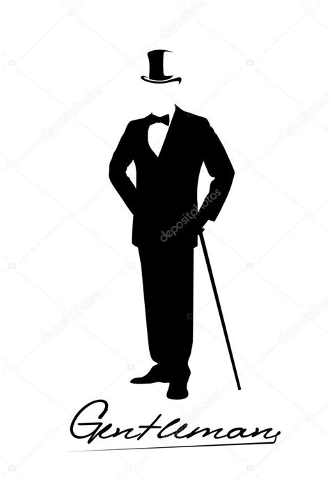 Silhouette Of A Gentleman In A Tuxedo Stock Vector Image By ©matc 75314995