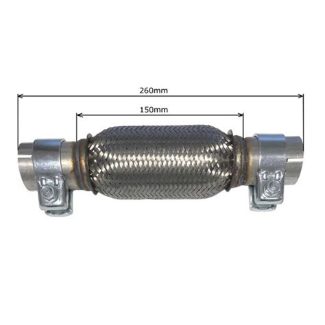 Flexrohr Auspuff 50 X 150 X 260 Mm Set Mit Schellen Und Montagepaste