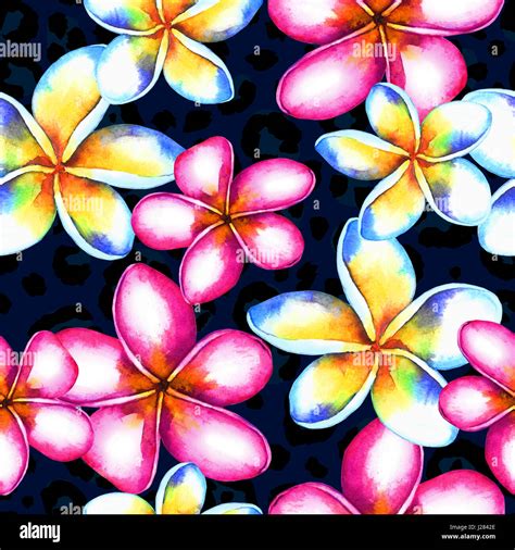 Seamless Floral Tropical Pattern Hand Painted Watercolor Exotic