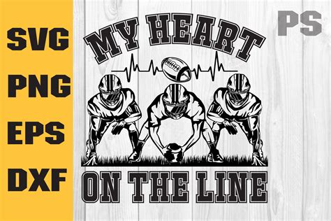 My Heart is on the Line Svg Football Gráfico por ILukkystore