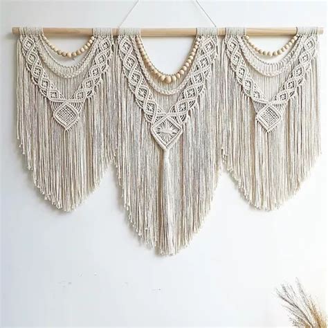 Guzhiou Gran Macramé Colgante De Pared Boho Tapestry Macra Meses