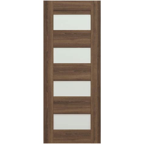 Belldinni Vona 07 08 32 In X 80 In No Bore 4 Lite Frosted Glass Composite Pecan Nutwood