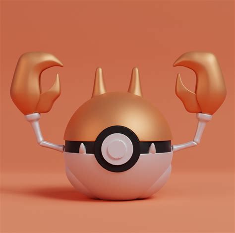 Stl File Pokemon Krabby Pokeball 🐉・template To Download And 3d Print・cults