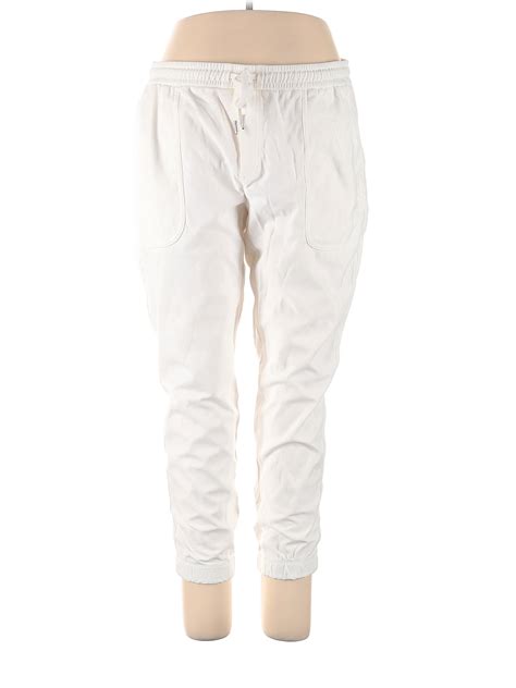 Athleta Solid White Casual Pants Size XL 60 Off ThredUp