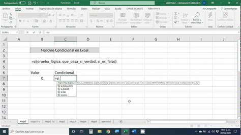 Uso De La Función Si En Excel Condicional Youtube