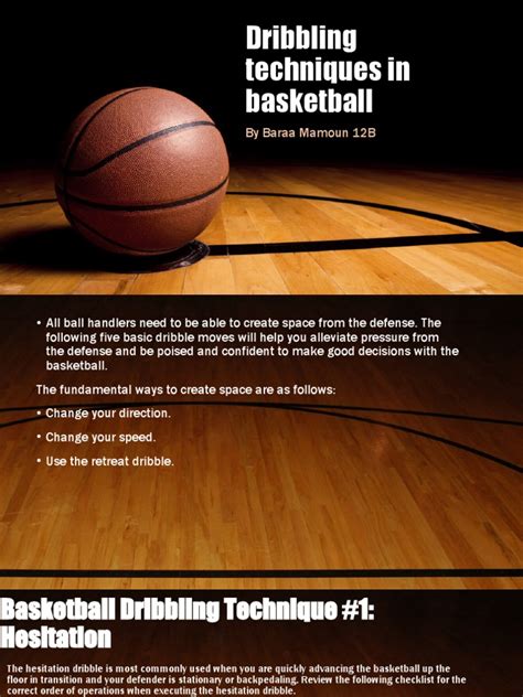 Dribbling Techniques In Basketball Pdf Sports Rules And Regulations