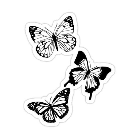 Black And White Butterflies Sticker For Sale By Emma V Black And