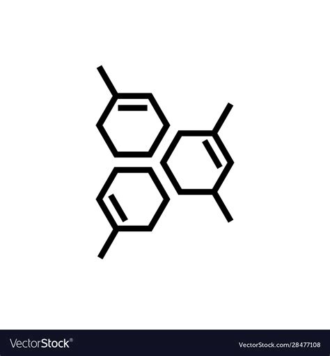 Chemistry Formula Structure Icon Line Chemical Vector Image