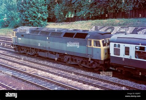 Class 47 Locomotive In Two Tone Green Livery At York In 1976 Stock