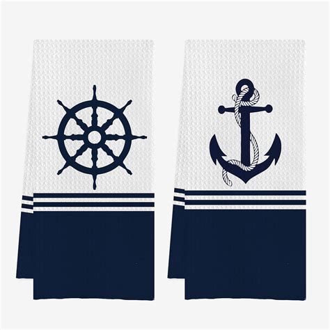 Iwxyi Nautical Bath Towels Boat Hand Towels Beach Kitchen