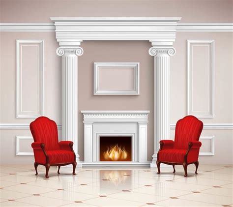 Classic Interior With Fireplace And Armchairs 482879 Vector Art At Vecteezy