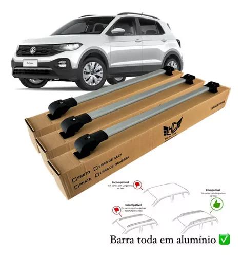 Travessa De Teto T Cross Bagageiro Slim Barras Alum Nio