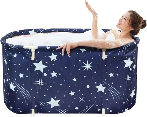 Xverycan Baignoire Pliable Adulte 113x68x57cm Grand Antidérapant