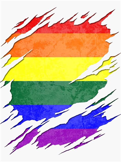 Lgbtq Pride Flag Ripped Reveal Sticker For Sale By Valador Redbubble