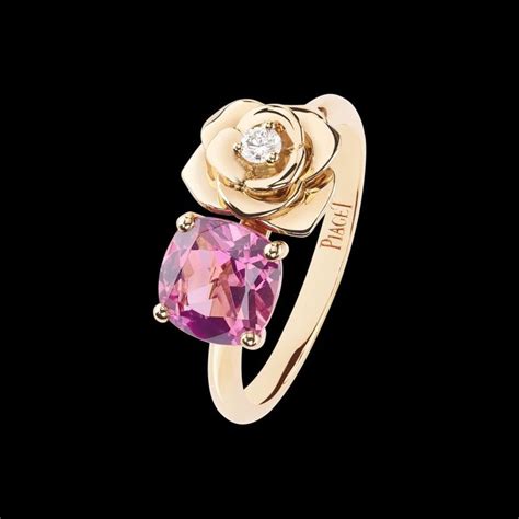 Piaget Rose Gold Tourmaline Diamond Ring G Uv Jewelry Product