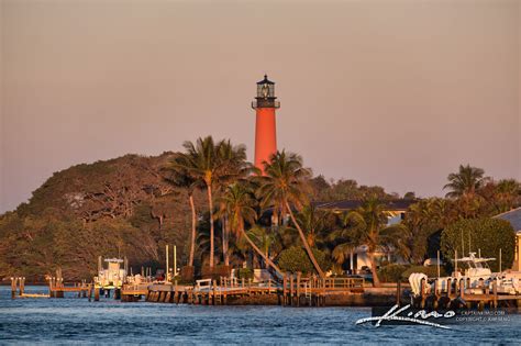 Jupiter Lighthouse Golden Light At Sunrise Hdr Photography By Captain Kimo