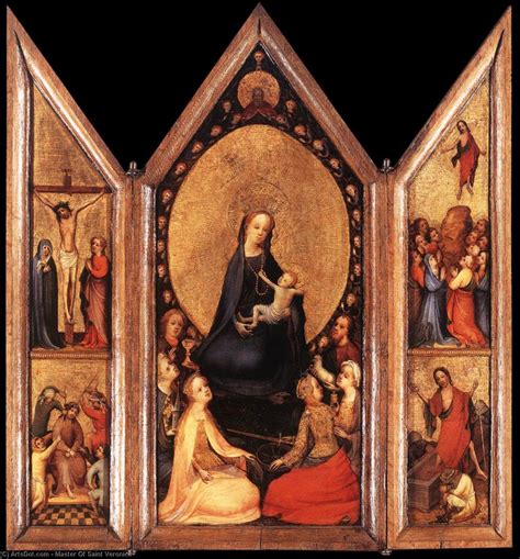 Reprodu Es De Pinturas Triptych Aberto Por Master Of Saint