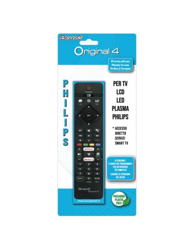 Telecomando Philips Universale Smart TV Bravo Original 4 Pronto All