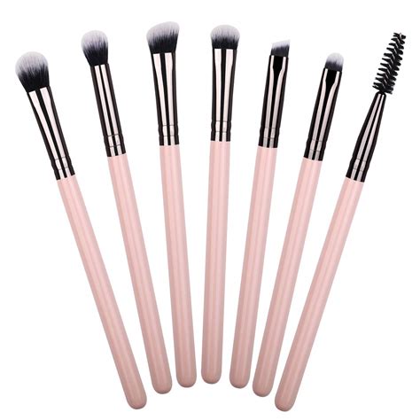 7pcs Eye Makeup Brushes Essential Pink Eyeshadow Makeup Brush Set For Eyes Blending