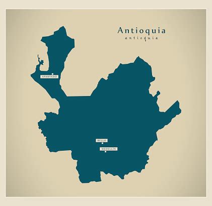 Modern Map Antioquia Co Stock Illustration - Download Image Now ...