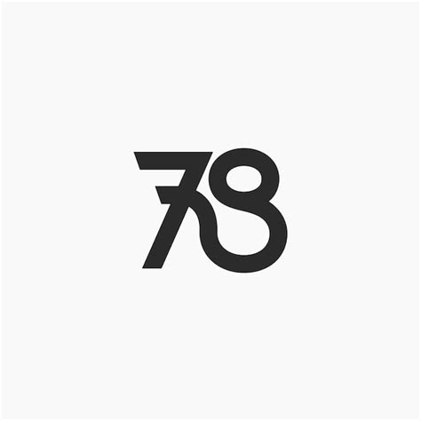 Premium Vector Number Seventy Eight Minimal Logo Vector Icon