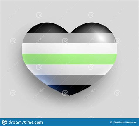 Agender Pride Flag Of Heart Shape Glossy Badge Stock Vector