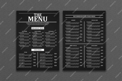 Premium Psd Restaurant Menu Template