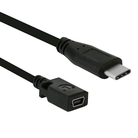 Short Mini Usb Female To Type C Data Charging Cable 29cm