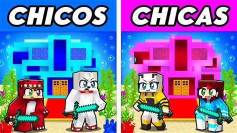 Base SUBMARINA De CHICOS VS CHICAS En Minecraft YouTube