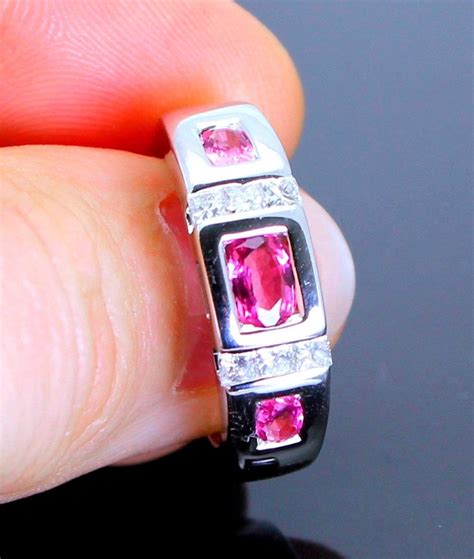 Proantic Bague Or Saphir Rose Et Diamants