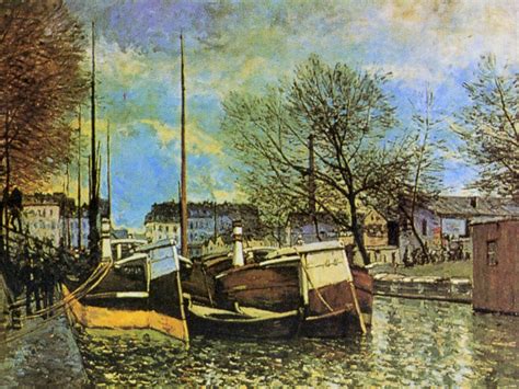 Barges On The Saint Martin Canal C Alfred Sisley Wikiart Org