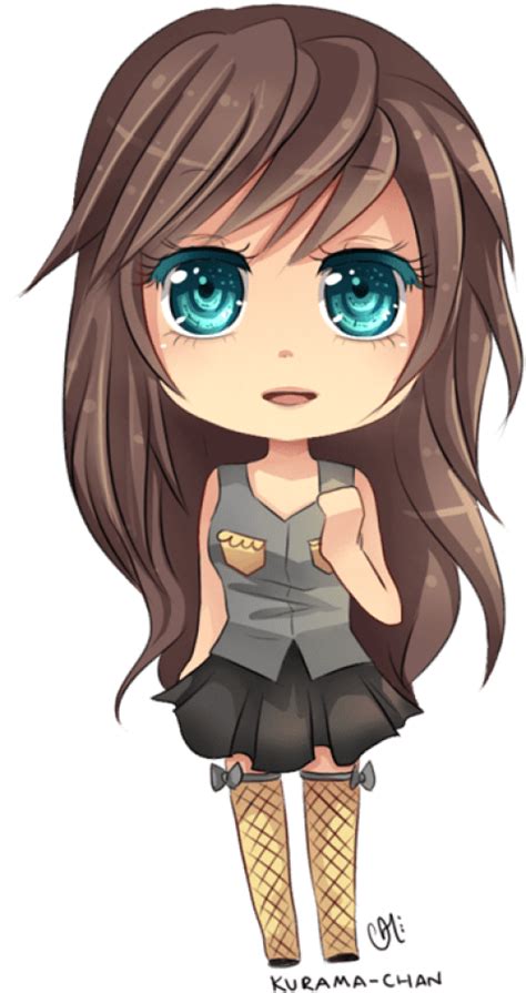 Free Png Download Chibi Girl Brown Hair Blue Eyes Png Brown Haired